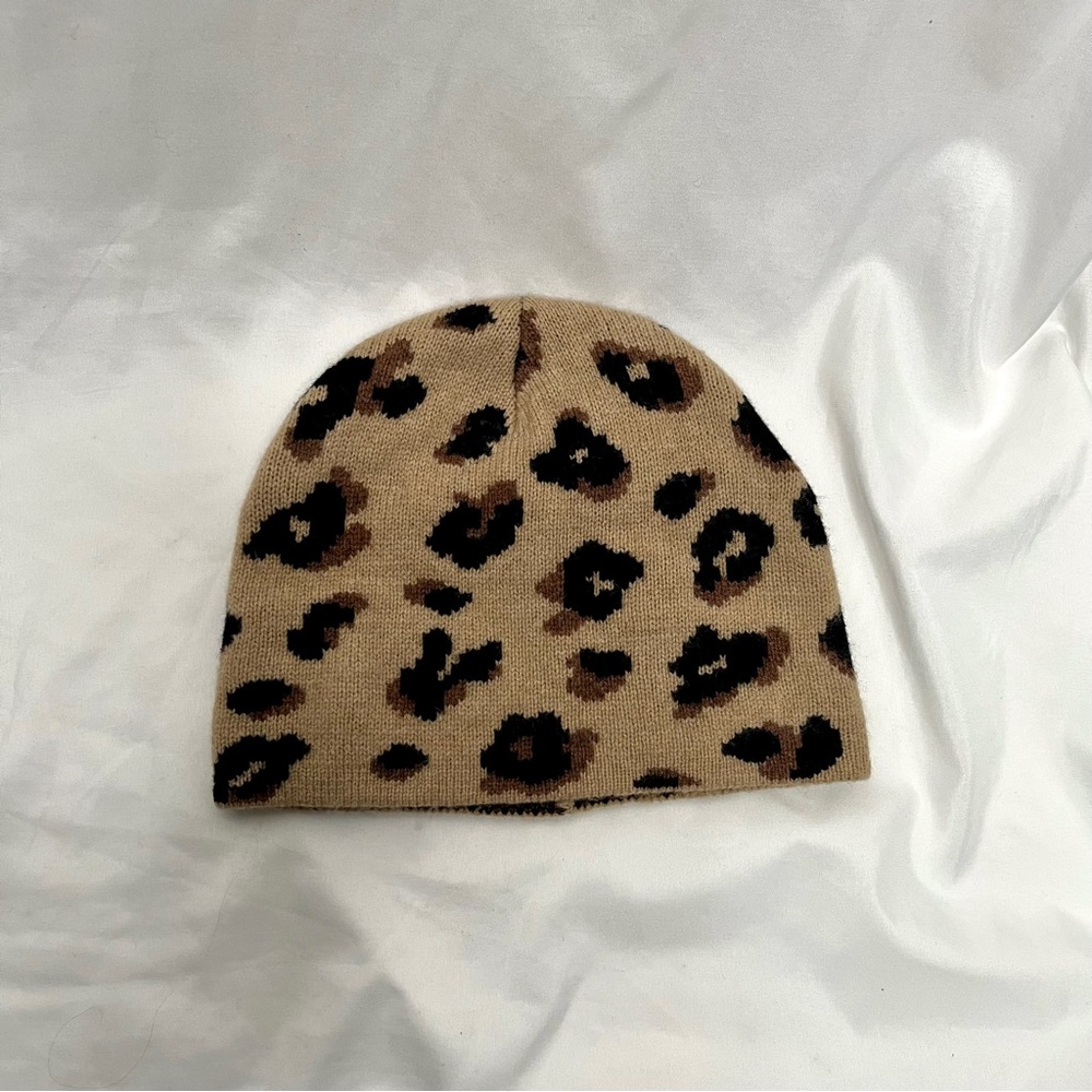 NWT Madewell Merino Wool Ribbed Beanie in Painted Leopard